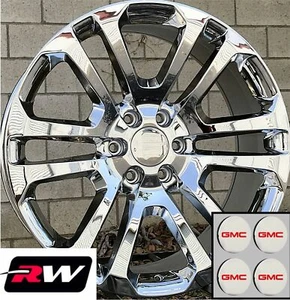 22 x9" inch RW CK158 Wheels for GMC Truck Chrome Rims 6x139.7 6x5.50" +24 Set - Picture 1 of 9