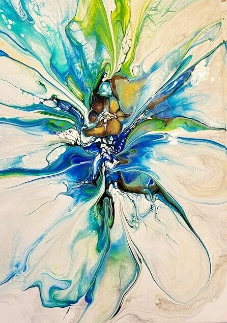 Adriana Naylor "MY BLUE VIOLET" Acrylic on Ceramic - Abstract - Image 1 of 1