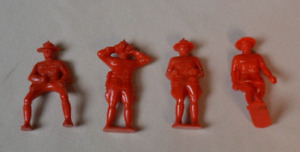 Marx Canadian Mounties Complete Set of Matching Red