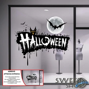 ADESIVO VETRINA HALLOWEEN ATTACCA E STACCA NEGOZIO DECORAZIONE VETRINE HORROR - Picture 1 of 2