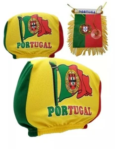 Portugal Mini Banner Flag Window Mirror, Portuguese Car Headrest Cover Banner - Picture 1 of 3