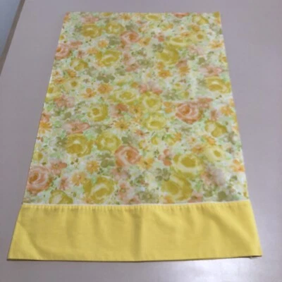 Funda de almohada retro vintage estándar naranja floral margaritas años 60 70 mcm cottagecore Foto 1 de 4