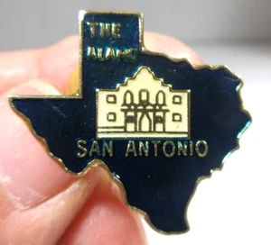 Spilla risvolto ricordo vintage The Alamo San Antonio Texas mappa stato - Foto 1 di 2