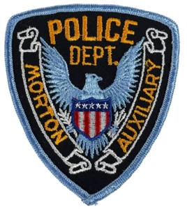 Morton IL Illinois Auxiliary Police Dept Shoulder Patch - Blue Eagle - Vintage - Picture 1 of 3