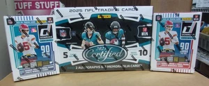 2025 CERTIFIED HOBBY + (2) DIFF. DONRUSS BLASTER SEALED  FOOTBALL BOX LOT - Picture 1 of 1