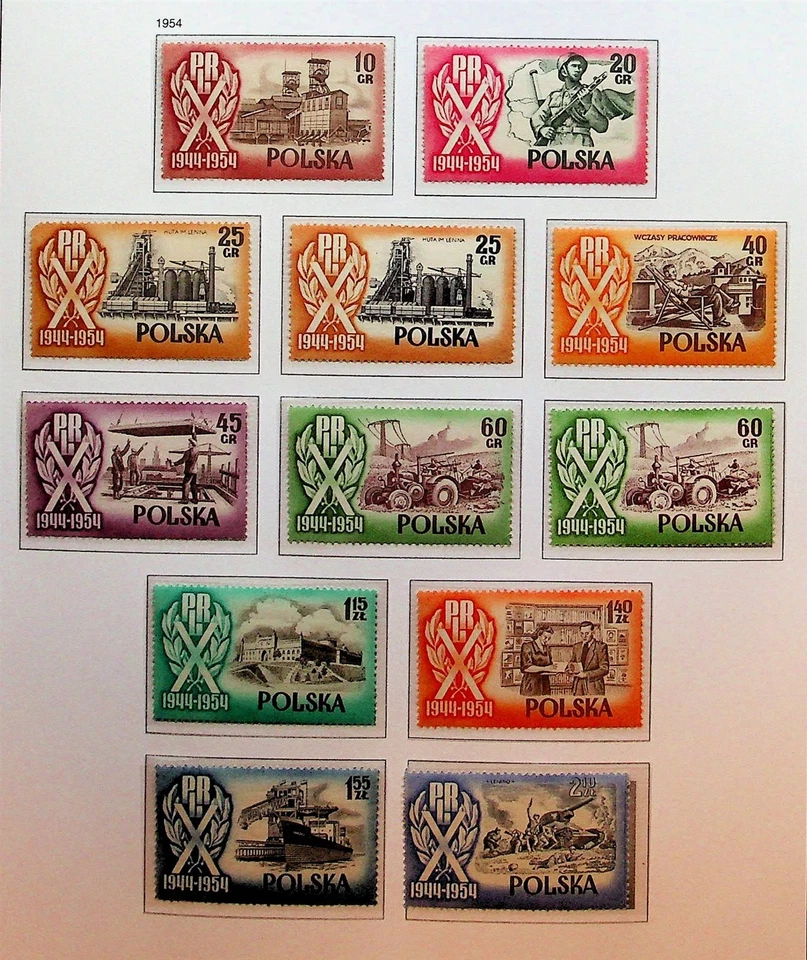 POLAND Sc 647-56B NH ISSUE OF 1954 - PEOPLE'S REPUBLIC. Mi 140EU - (CS25) - Image 1 of 1