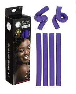 Jenny Capp Hair Rollers 3/4'' Flexible Foam Purple Rollers Spiral Curls & Waves - Picture 1 of 7