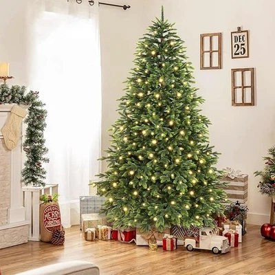 SHareconn 6FT Pre Lit Artificial Christmas Tree with 3546 100% PE Branches Tips,