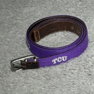 TCU Texas Christian University Purple & Leather Reversible Belt by Jack Mason 36 - Picture 1 of 13