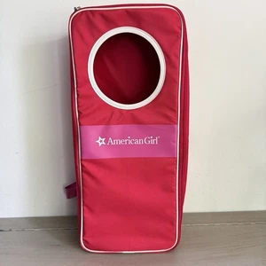 American Girl Red Doll Travel Case 18” Carrier w/ Original Pink Star Tag 2016 - Picture 1 of 6