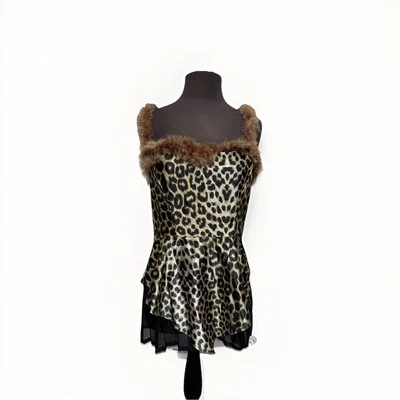 Vestido Disfraz Gato Estampado Leopardo - Talla 10 - Ex Alquiler Vestido Elegante Mujer Cavernícola Foto 1 de 4