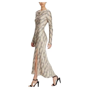Bec & Bridge Gold and Silver Asymmetrical Long Sleeve Gown size 4 - Picture 1 of 16