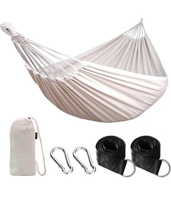 Anyoo Cotton Hammock Comfortable Fabric with Tree-friendly Straps, Durable Port - Image 1 of 4