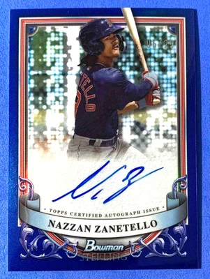 2024 Bowman Sterling Nazzan Zanetello Prospect Auto Blue Refractor Red Sox /25 - Image 1 of 2