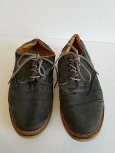 MENS TOMS GRAY LACEUP SHOES SIZE 9 BROWN LEATHER INTERIOR.  - Picture 1 of 6