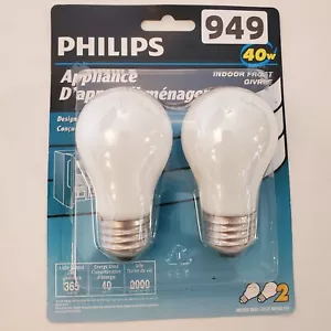 Philips 40W 365 Lumens A15 Appliance Light Bulb Medium Base Indoor Frost 2 Pack - Picture 1 of 8