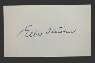 Elbie Fletcher (d.1994) Boston Bees Braves Autographed Signed 3x5 Index Card  - Image 1 of 2