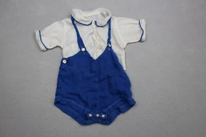 Vintage Shorts Hosenträger Unterhose Hemd Baby Kleinkind blau MOP Knopf 30er Jahre - Bild 1 von 6