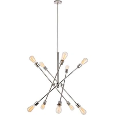 Lámpara de araña de níquel pulido para comedor moderna accesorio Sputnik 32" Foto 1 de 4