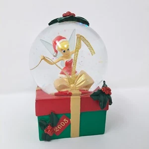 Tinkerbell Figure Glitter Snowglobe Disney Store Christmas Snow Globe 2005  - Picture 1 of 16