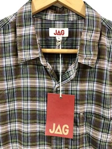 JAG Vintage Men’s Long Sleeve Shirt Large "Dusty Slate" Checks *New With Tags* - Picture 1 of 10
