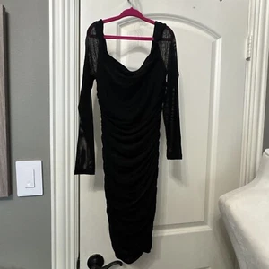SHEIN Teen Black Ruched Mini Bodycon Dress - 8-9 Years EU 134 - Picture 1 of 6