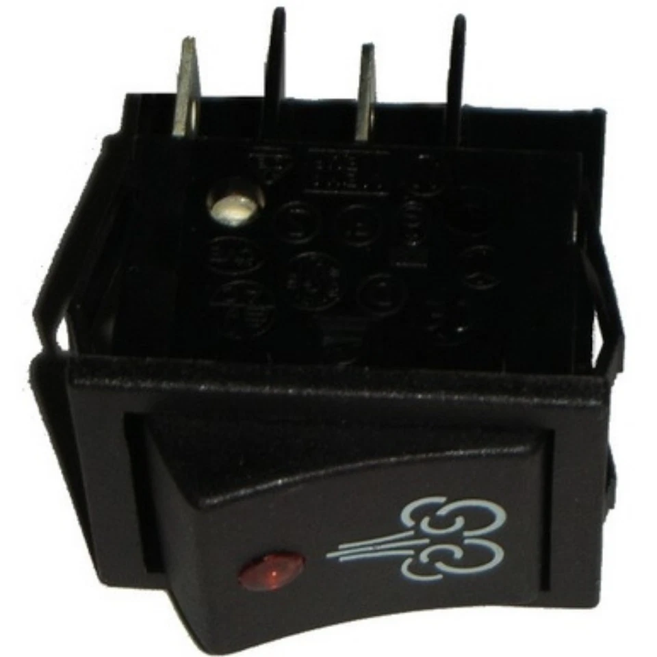 Interruttore bipolare con led luminoso con simbolo vapore cava 22 x 30 - Immagine 1 di 1