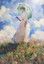 Claude Monet Woman with a Parasol, Vintage Print Poster Wall Art Picture A3 A4