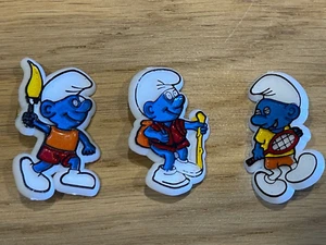 3 Piece Vintage 1980s Smurf Plastic Pins J - Picture 1 of 2