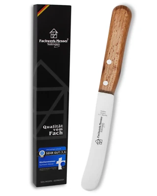 Fachwerk Frühstücksmesser Buchenholz Brötchenmesser Buckelsmesser Solingen - Bild 1 von 4