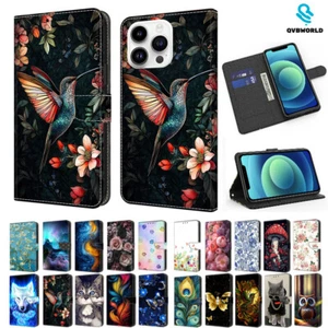 for iPhone 11 12 13 Pro Max 13 12 Mini SE Patterned Wallet Flip Case Stand Cover - Picture 1 of 32
