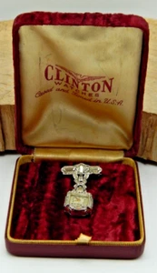 Impresionante Vintage Clinton 17j Tono Plata Damas Broche Art Deco Reloj - Imagen 1 de 9
