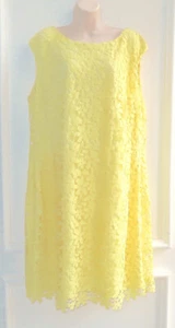 Vestido Vaina Lauren Ralph Lauren Sin Mangas Encaje Forrado, Amarillo, 20W, Nuevo con Etiquetas - Imagen 1 de 5