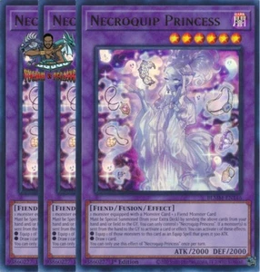 Yugioh! 3x Necroquip Princess BLMM-EN146 Ultra Raro 1ª Edición Casi Nuevo - Imagen 1 de 1