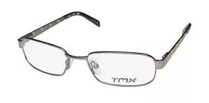 NEW TIMEX TMX STOKED EYEGLASSES DESIGNER 48-16-130 MENS GRAY FULL-RIM METAL & - Picture 1 of 8