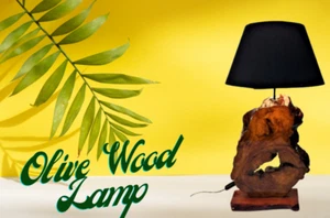 Olive Wood Vintage Table Lamp,2 Colors Assorted Rustic Wood Lampshade, Gift Home - Picture 1 of 18