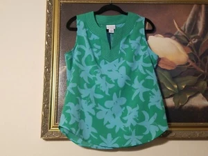Liz Claiborne Women Green Sleeveless Top S - Picture 1 of 4