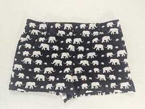 Loft Riviera Ann Taylor Shorts 14 White Elephant Family Print Navy Y2K - Picture 1 of 10