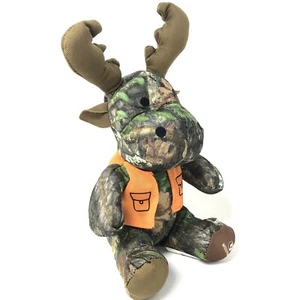 Mossy Oak Camouflage 8” Moose Plush Stuffed Toy With Hunting Vest New - Picture 1 of 5