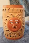 Mexican Pottery Wall Sconce  Southwest Terracotta 9.5" Cutout & Design Rounded 