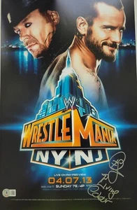 Corey Glover signed 11x17 WrestleMania 29 poster CM Punk vs Undertaker Beckett - Picture 1 of 1