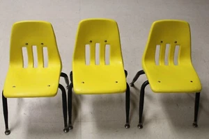 3 Vintage Virco Hard Plastic Children’s Chair Set 12”, Arts Crafts, Home School - Picture 1 of 22