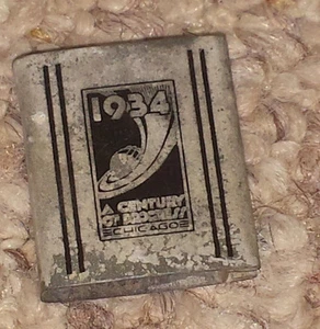  CENTURY OF PROGRESS 1934 Feria Mundial Chicago recuerdo baratija de metal HallScience - Imagen 1 de 1