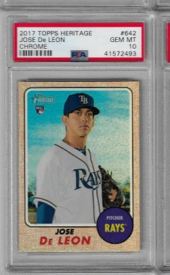 2017 Topps Heritage Jose DeLeon Chrome PSA 10 RC - Image 1 of 2