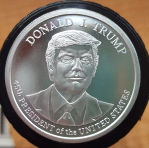 1 Oz UNZE 999 SILBER - PRÄSIDENT DONALD TRUMP USA FAHNE ADLER Silbermünze Barren - Bild 1 von 2