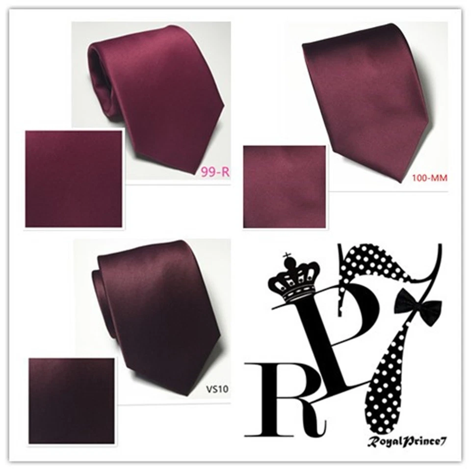 Borgoña Para Hombre Sólido Autoatado Corbata para Cuello y Pañuelo Boda Baile de graduación 3.5" Vino o 3" Oscuro Foto 1 de 1