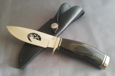 CUCHILLO BUCK: PERSONALIZADO Edición Limitada 192 Madera Carbón - Perfil Bull Elk: Nuevo en Caja Foto 1 de 4