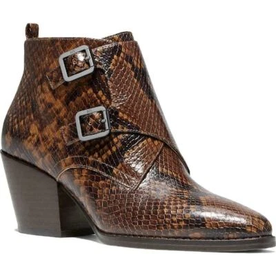 Женские ботильоны Michael Kors на блочном каблуке размер США 9 М с коричневым змеиным принтом - Изображение 1 из 3