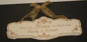Appendiabiti da parete ceramica famiglia e amici accenti tono oro nuovo regalo casa - Foto 1 di 2