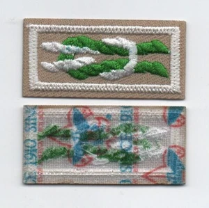 Scouter's Key Award Knot on Tan Weave, "Since 1910" over Whitish Fine Gauze Back - Picture 1 of 1